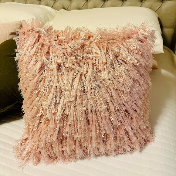 Shaggy Pink Throw Pillow - Picture 4 of 8
